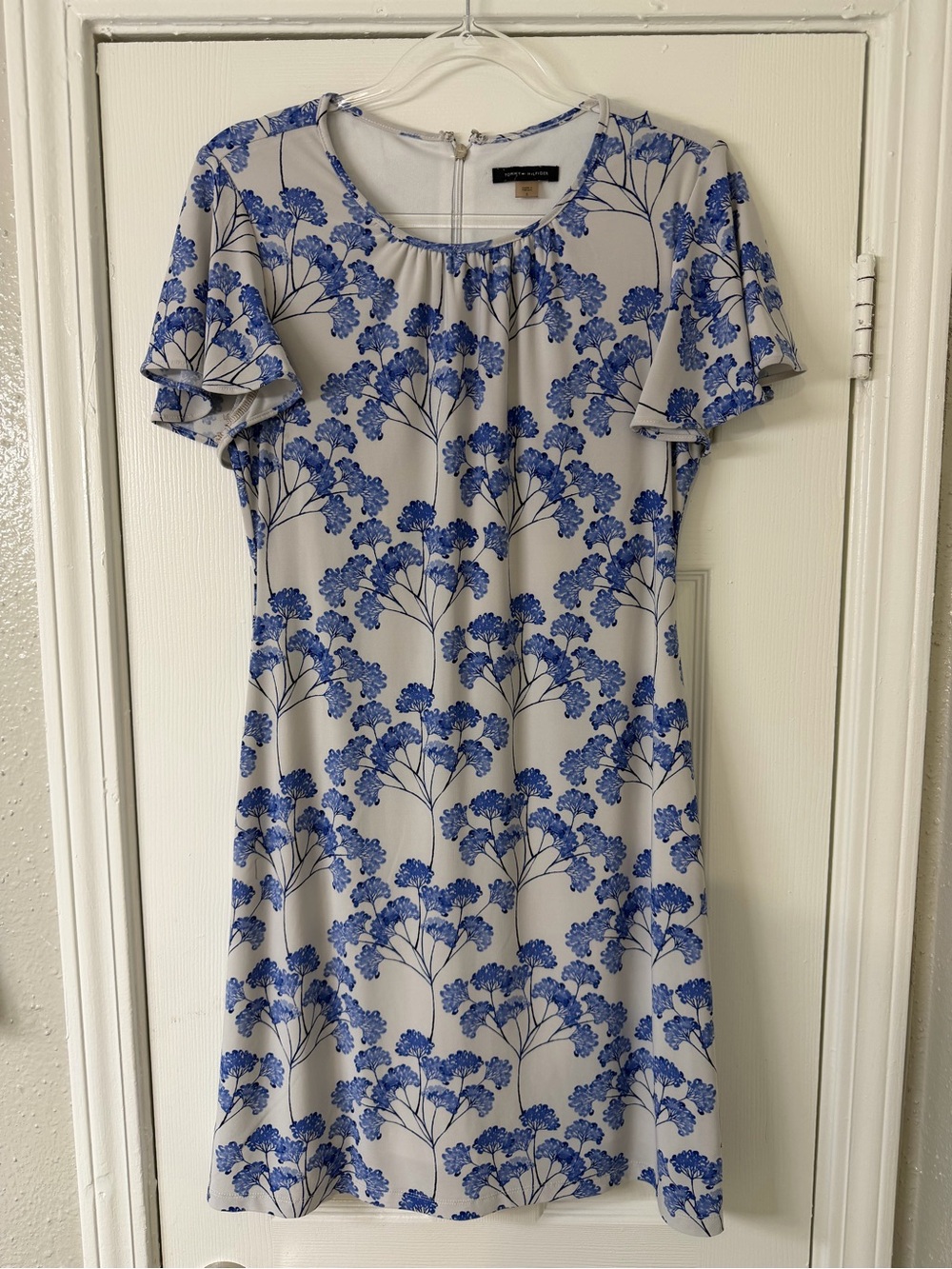 Tommy Hilfiger Natucket Blue Floral Shift Dress Size 6 Summer Wedding Guest